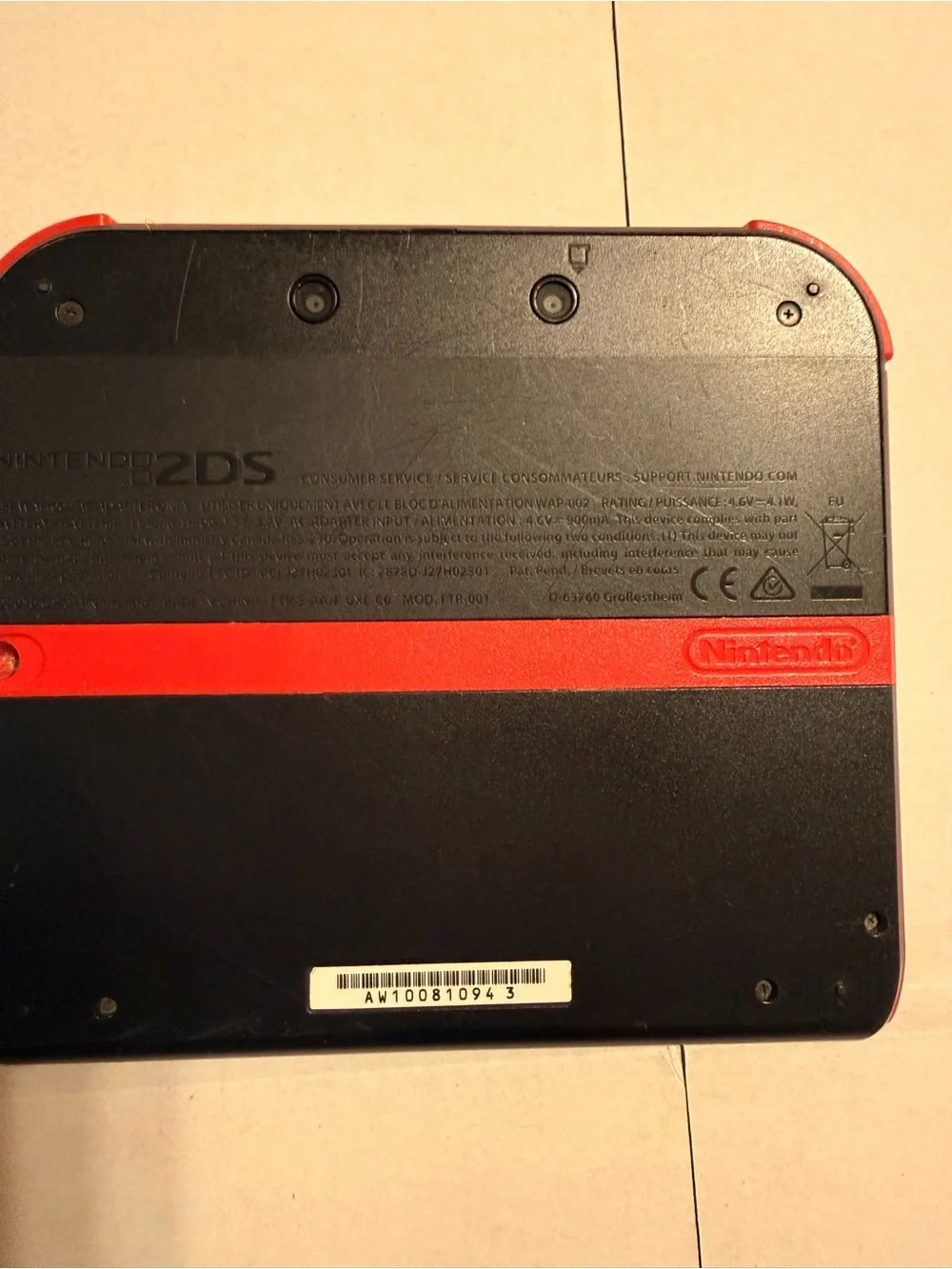 Nintendo Black 2DS XL with Red Nintendo Zip Case